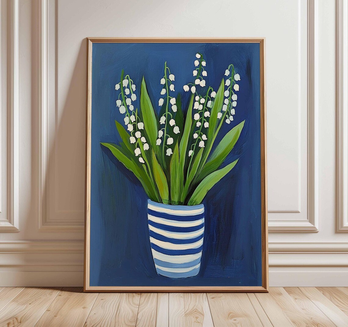 Lily Of The Valley Botanical Poster, Modern Decor