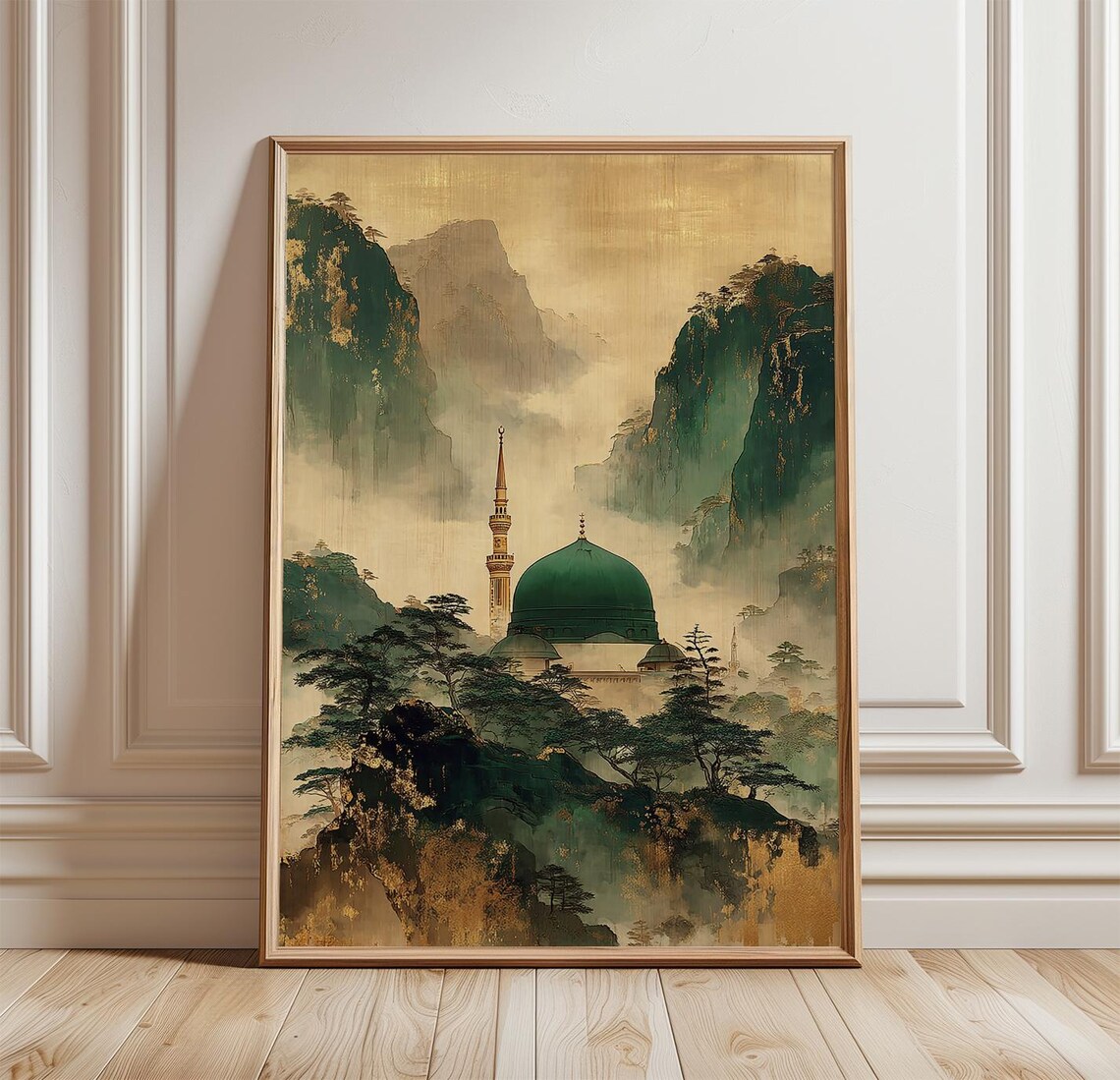 Ottoman Mosque Mountain, Misty Green Landscape