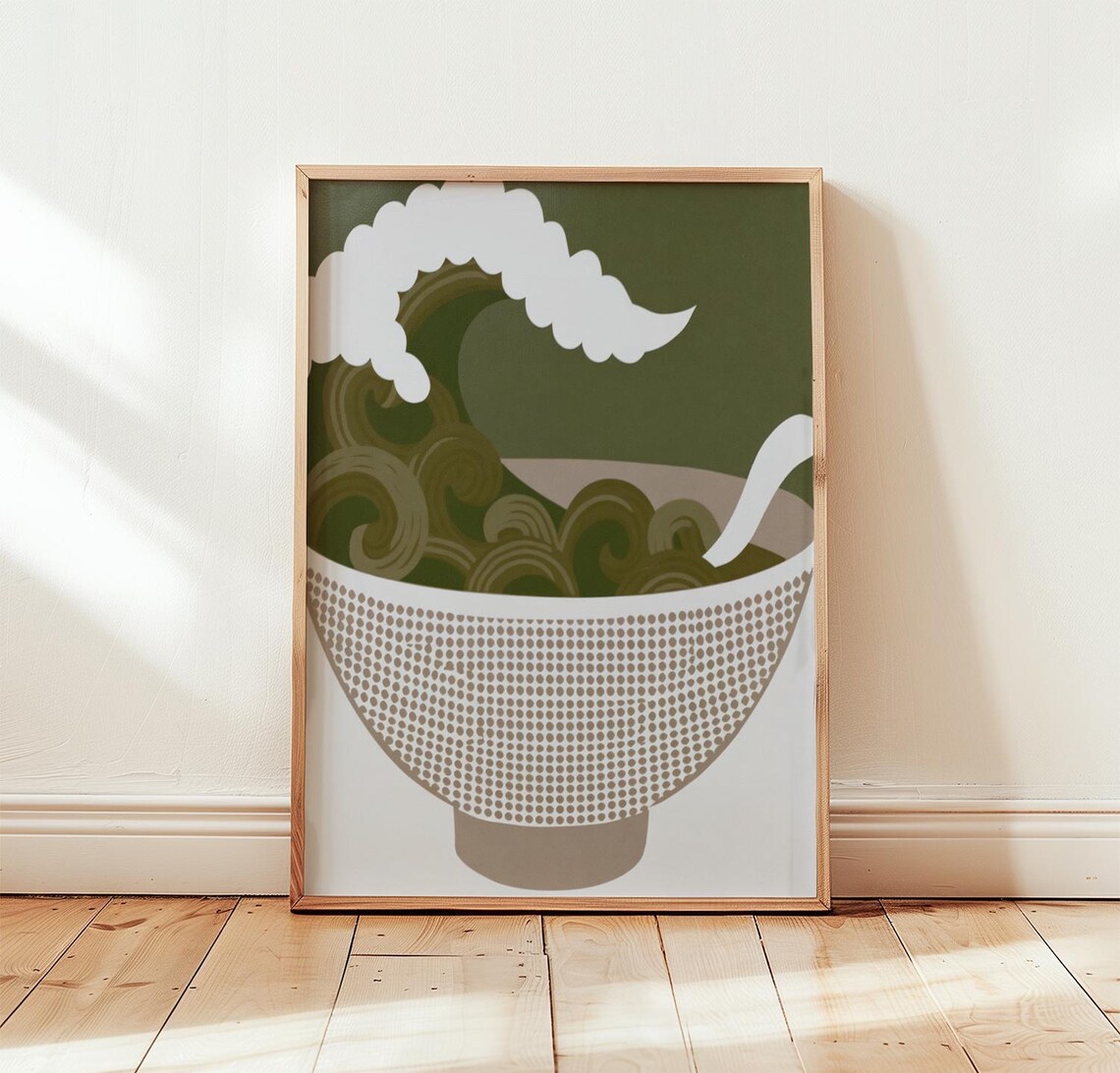 Ramen Bowl Poster, Japanese Food Art