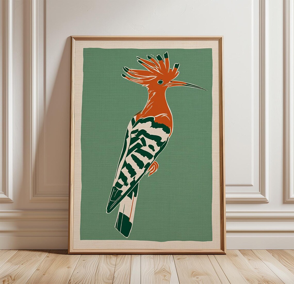 Hoopoe Bird Minimalist Nature Art Print