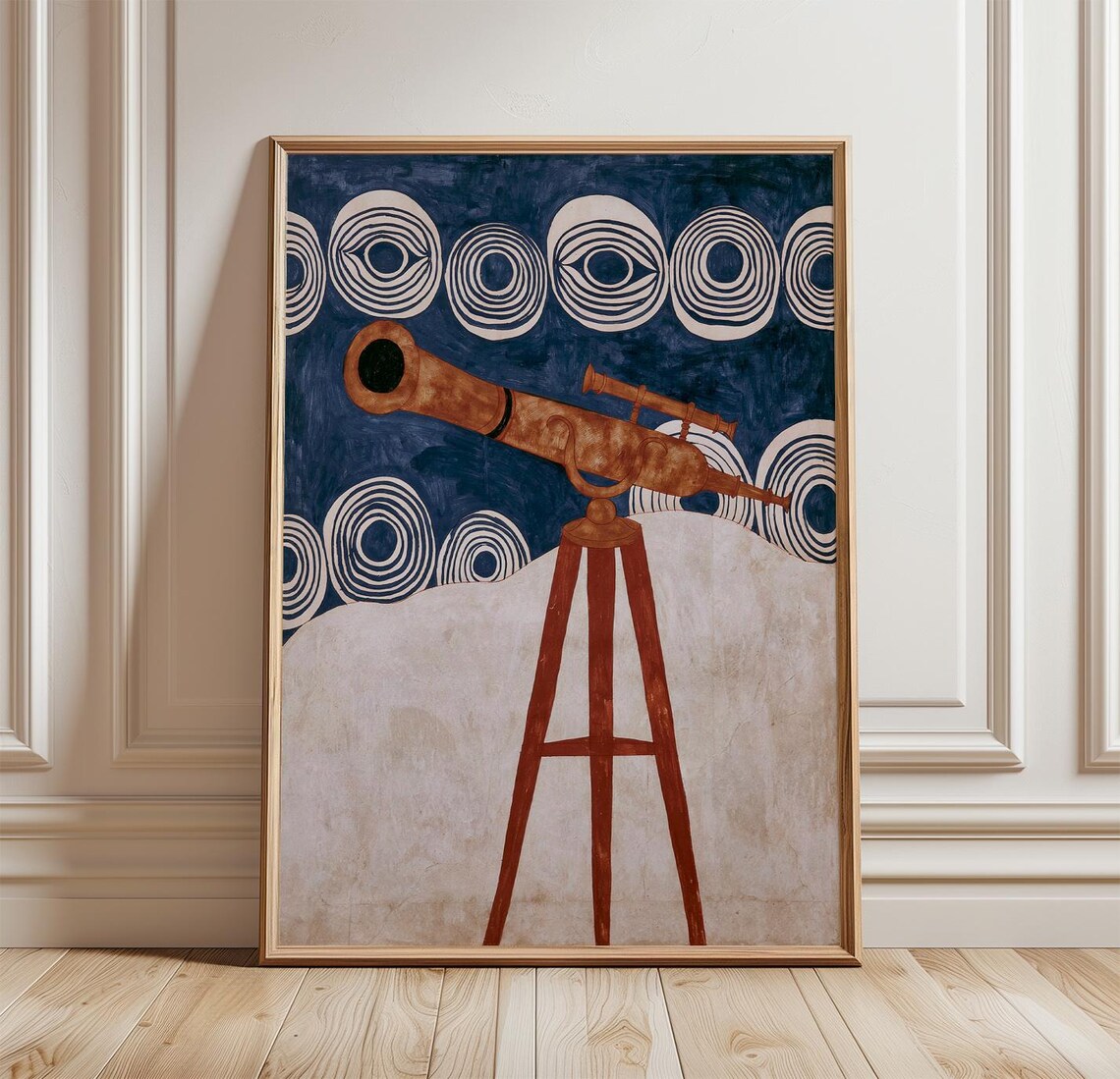Vintage Telescope Poster, Celestial Observatory