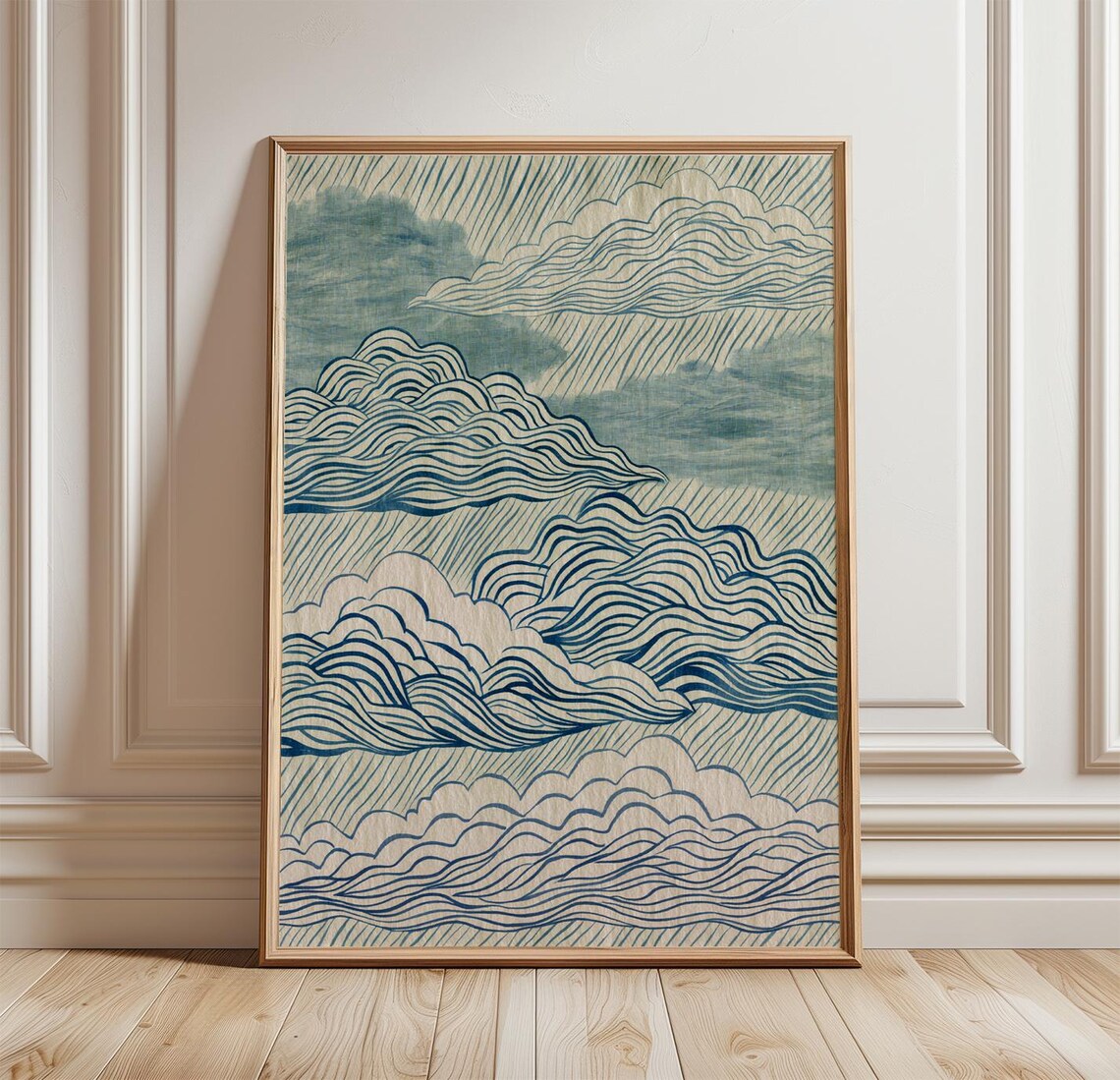 Blue Cloud, Minimal Sky Art Print