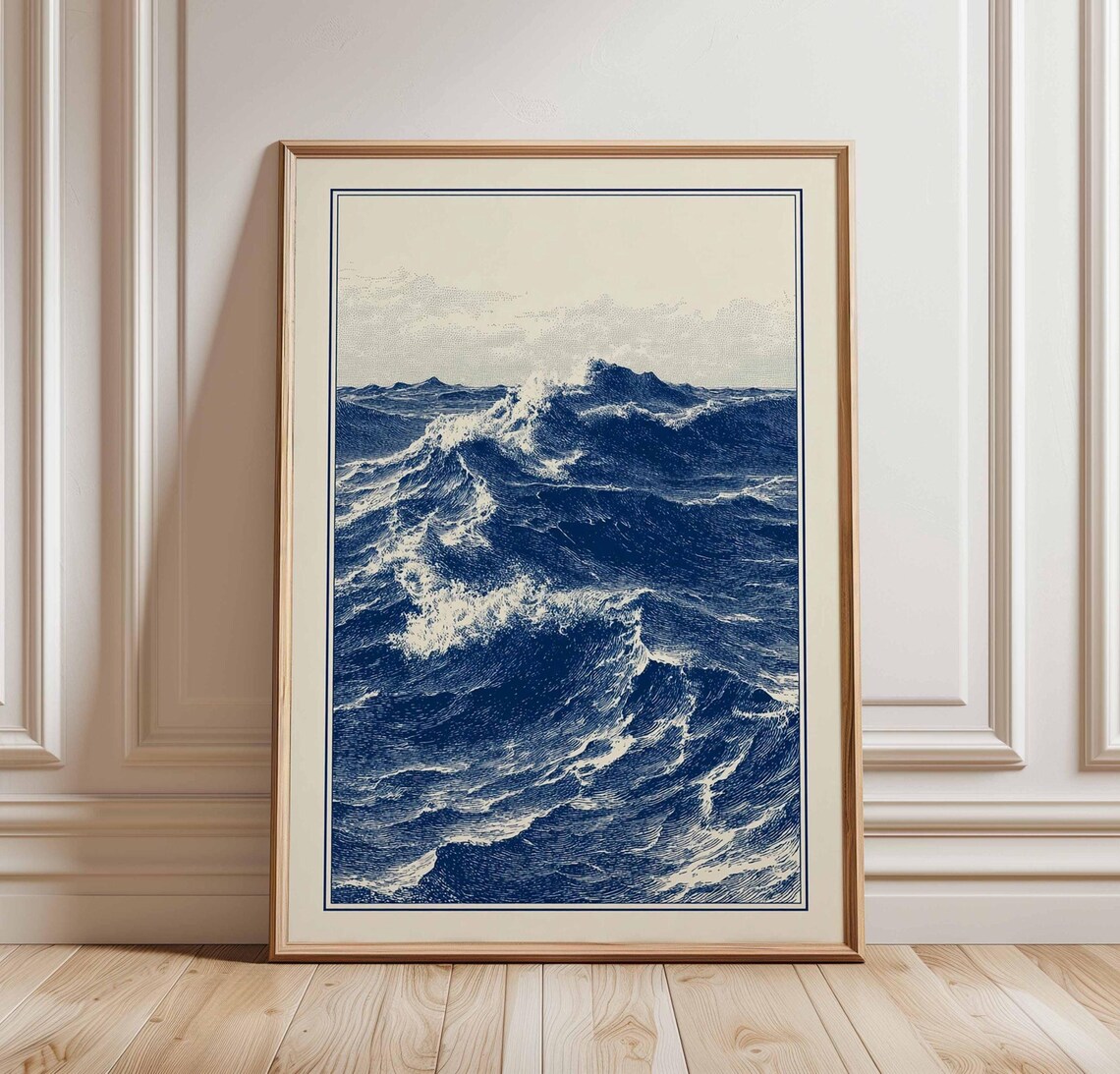 Japanese Ocean Waves Vintage Woodblock Art Print