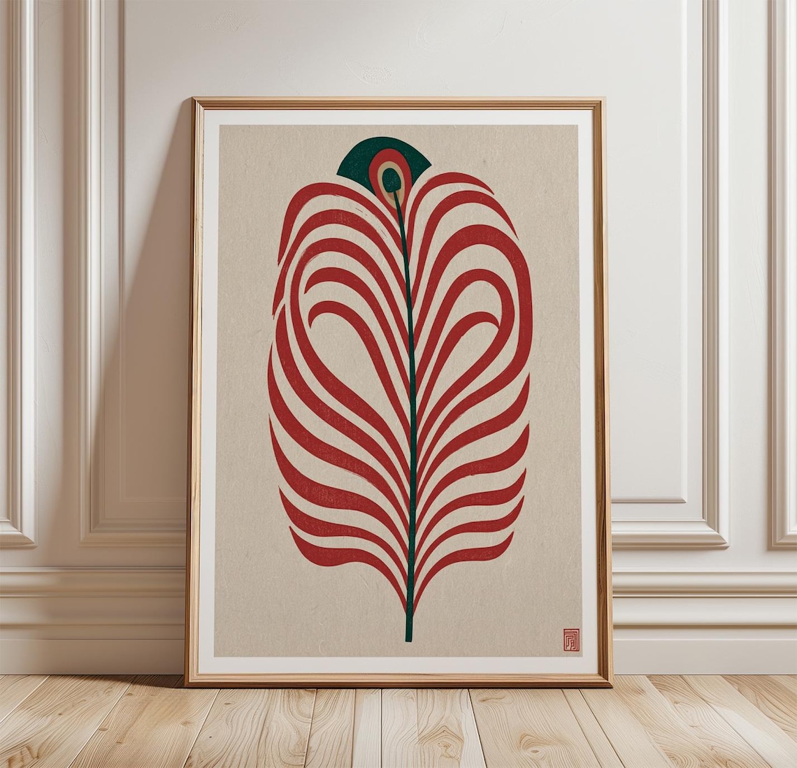 Magpie Feather Risograph Art Print