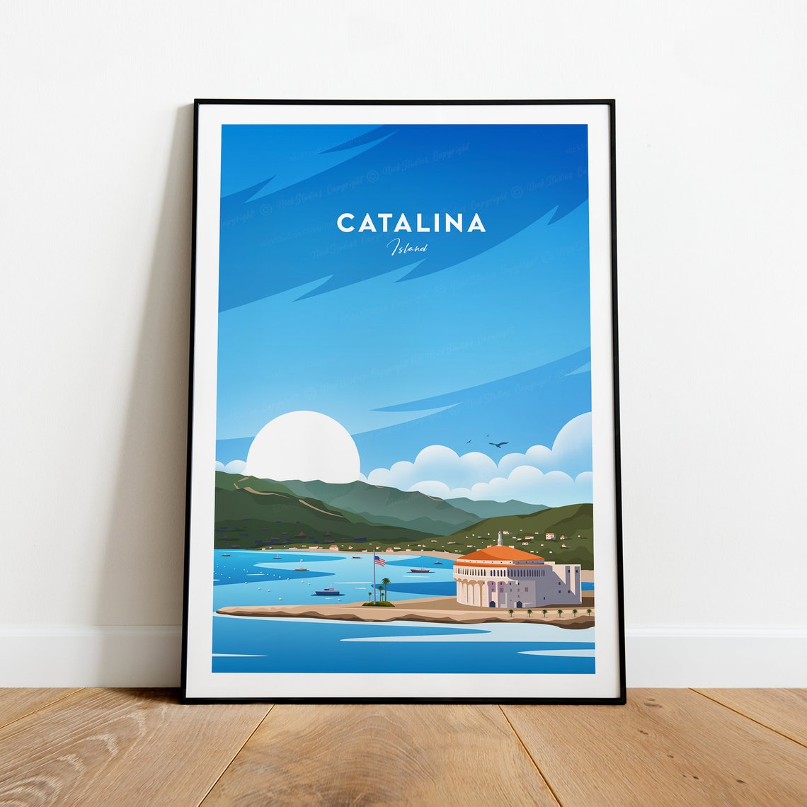Catalina Island Avalon Casino Harbor California Travel Poster - Image 2