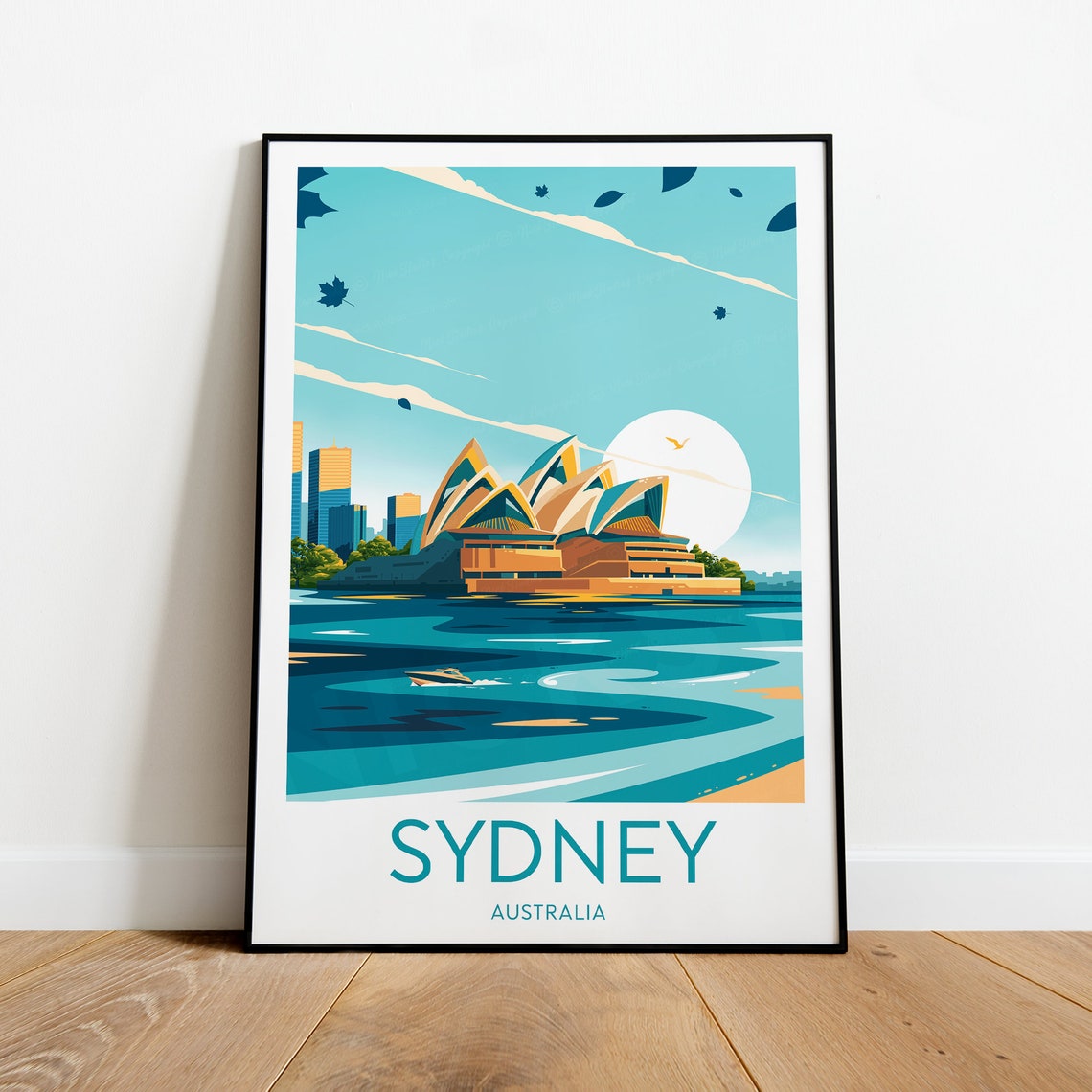 Sydney Australia Opera House Harbour Sunset Sails Skyline Poster