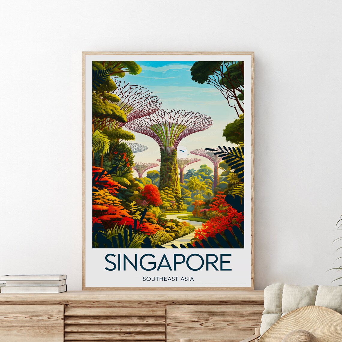 Singapore Supertrees Gardens by the Bay Tropical Garden Travel Poster - Image 2