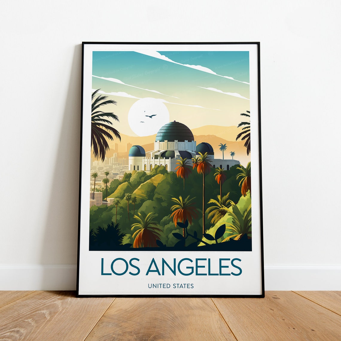 Los Angeles Travel Print United States California Los Angeles Poster California Poster Wedding Gift Birthday