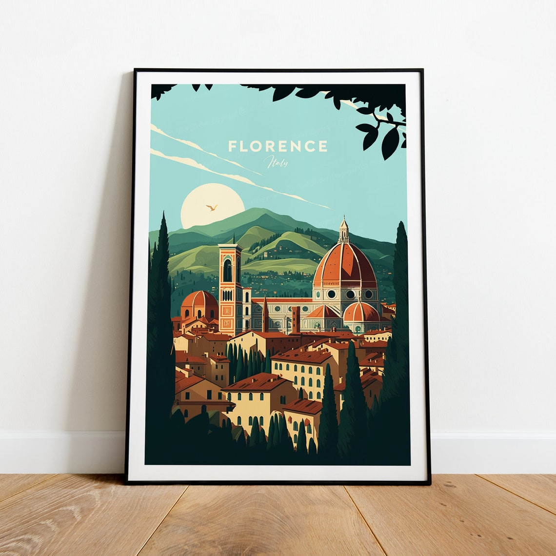 Florence Italy Duomo Cathedral Old Town Skyline Travel Poster - Image 2
