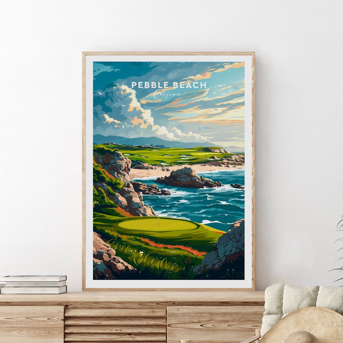 Legendary Pebble Beach California Golf Course Ocean Cliff Poster