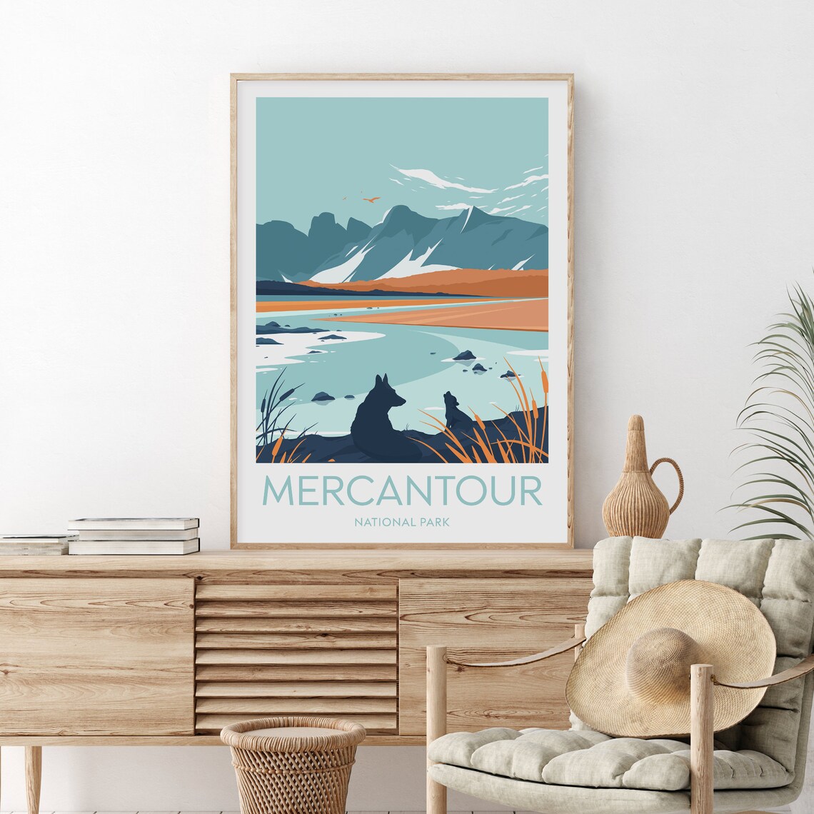 Mercantour National Park France Wolves Lake Mountains Travel Poster - Image 2