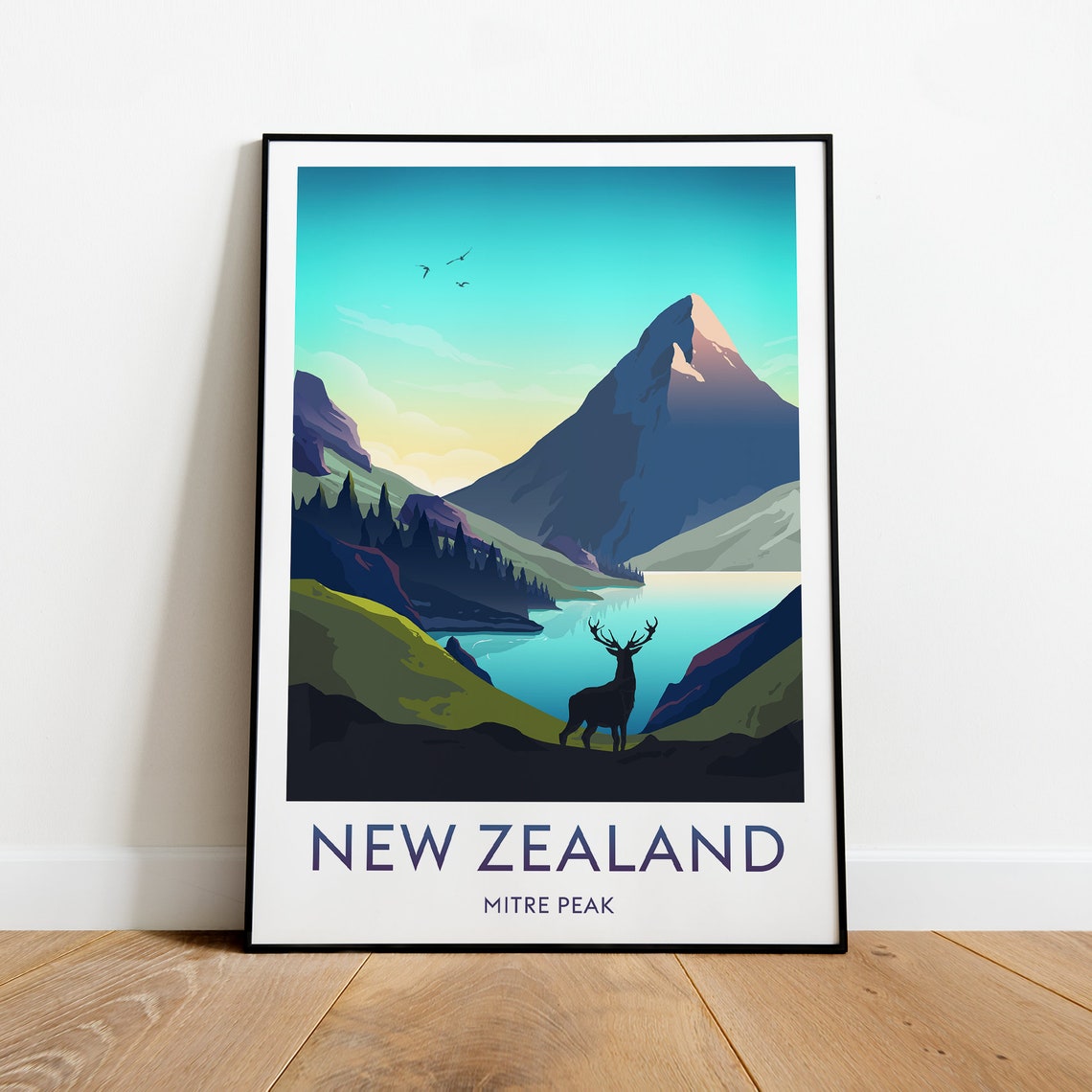 New Zealand Travel Print Mitre Peak New Zealand Print New Zealand Poster Mitre Peak Print Mitre Peak Poster