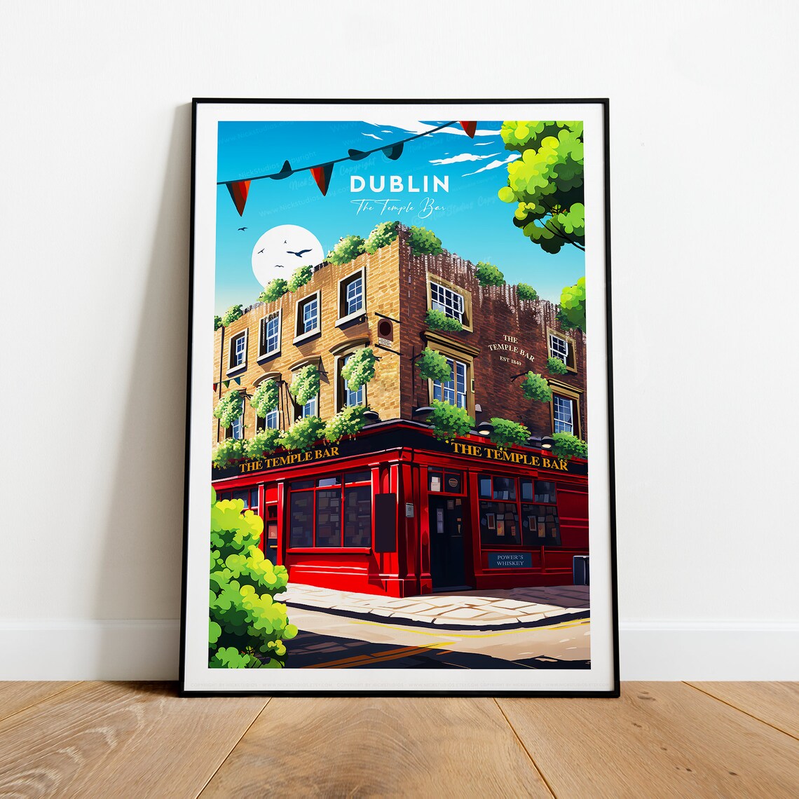 Dublin Ireland Temple Bar Famous Historic Pub Nightlife Poster