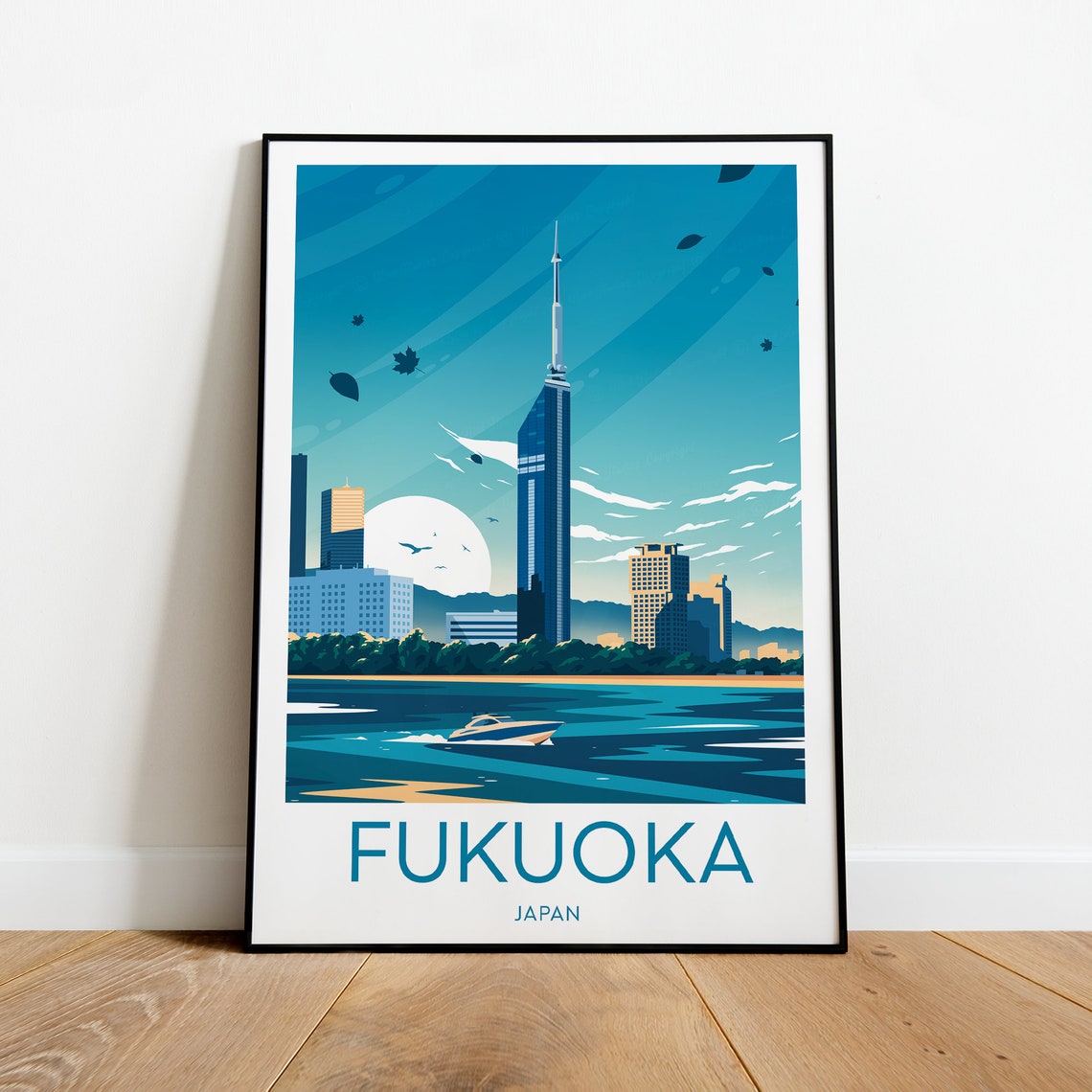Fukuoka Travel Print Japan Fukuoka Poster Fukuoka Print Japan Poster Wedding Gift Birthday - Image 2