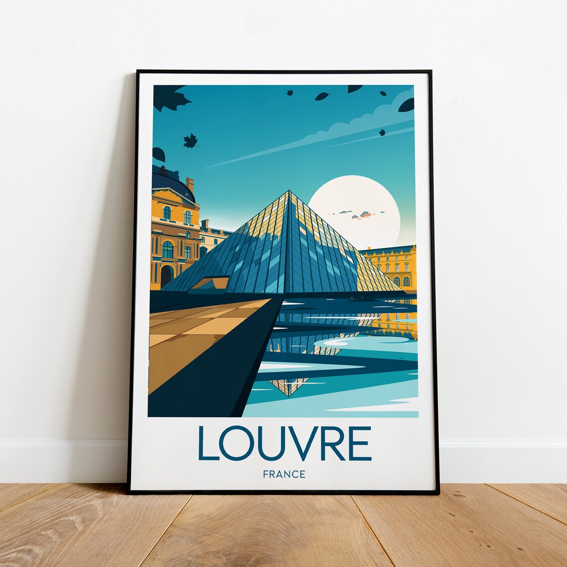 Louvre France Glass Pyramid Museum Paris Travel Poster Wall Decor - Image 2