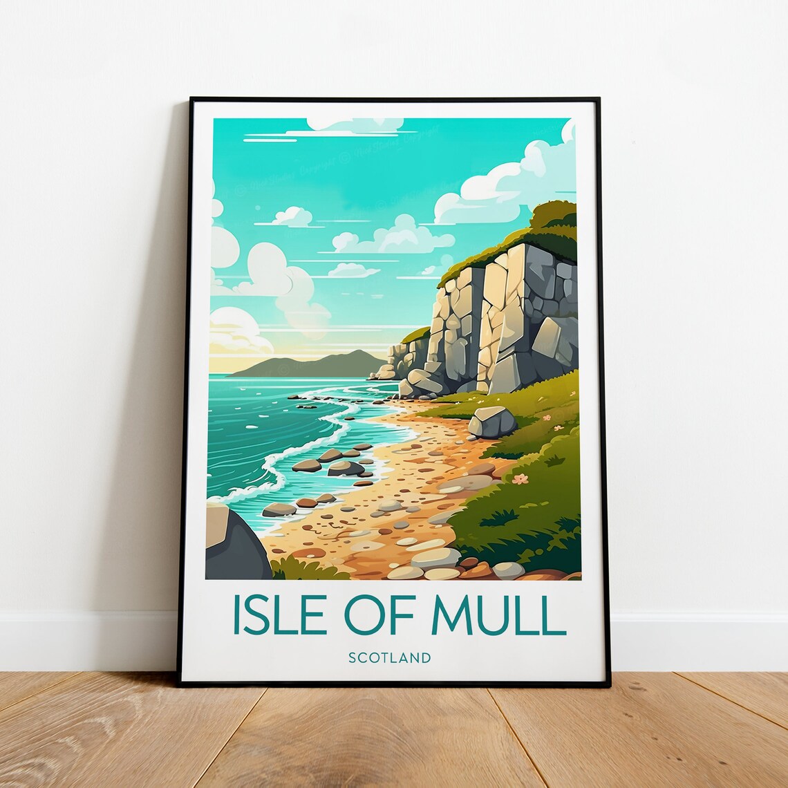 Isle Of Mull Scotland Rugged Rocky Coastline And Beach Poster