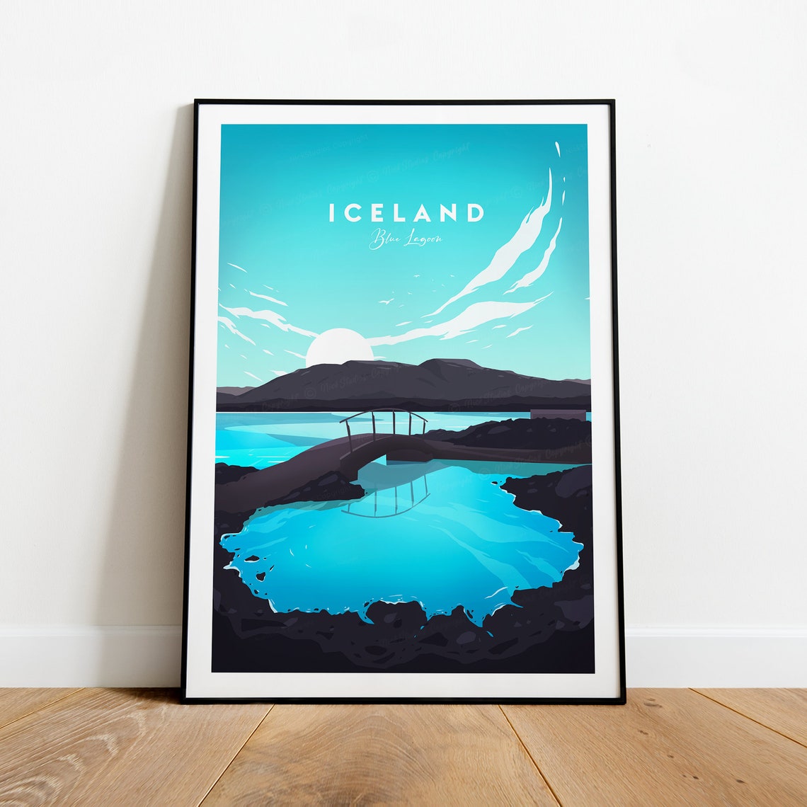 Iceland Blue Lagoon Turquoise Geothermal Pools At Sunrise Poster