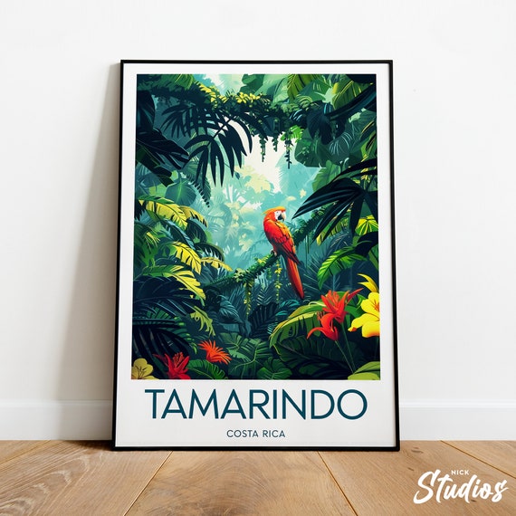 Tamarindo Travel Print Costa Rica Poster Tamarindo Poster Tamarindo Wall Art Wedding Gift Custom Text Personalised Gift