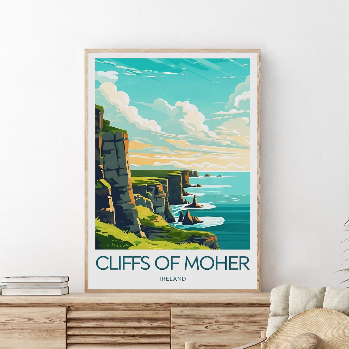 Cliffs of Moher Ireland Sea Cliffs Atlantic Coast View Travel Poster - Image 2