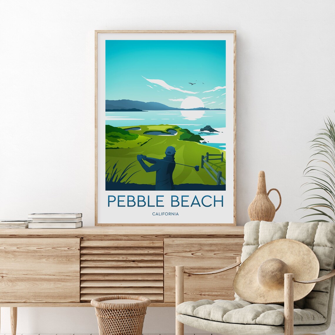 Pebble Beach Golf Links Print California Pebble Beach Print Pebble Beach Poster Birthday Gift Wedding - Image 2