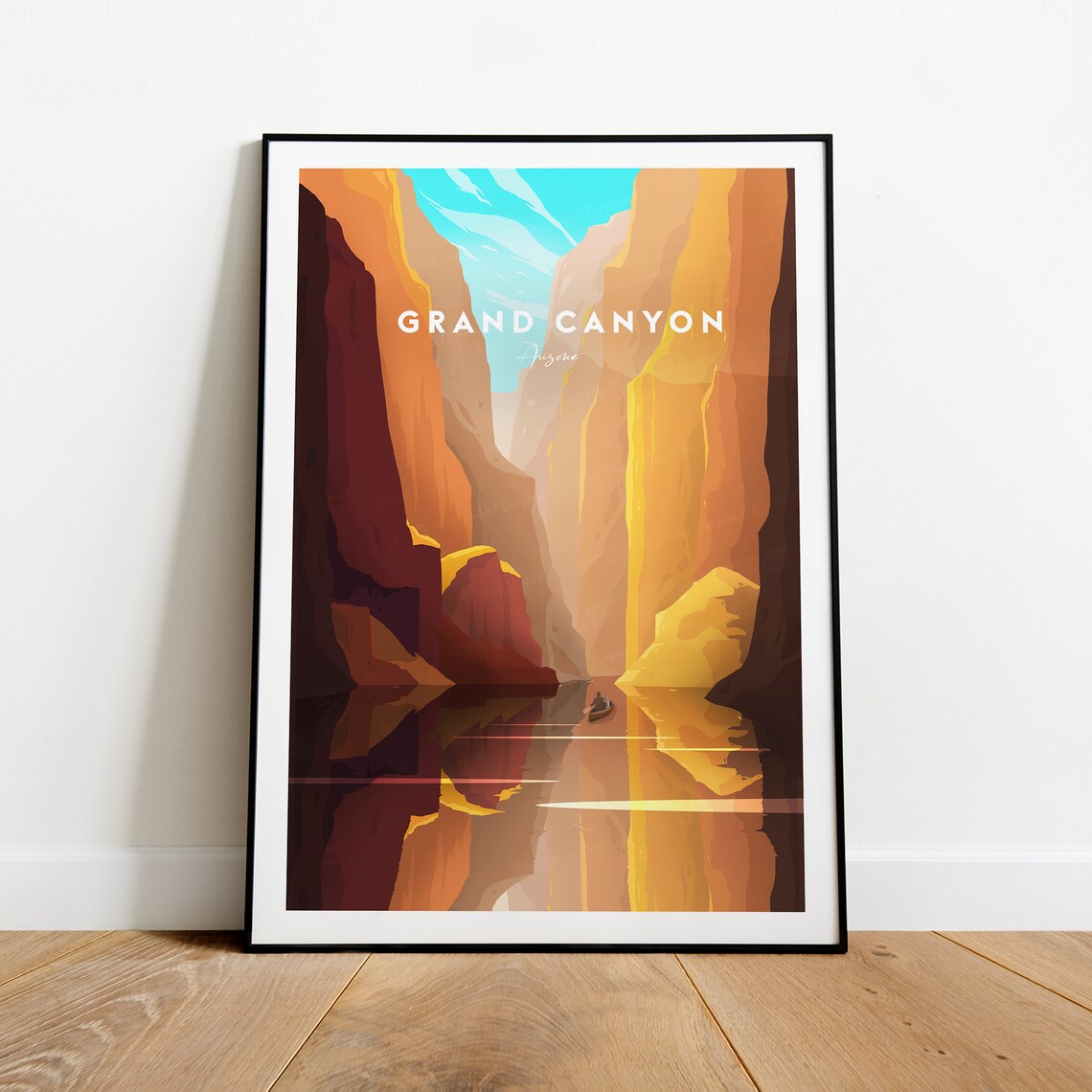 Grand Canyon National Park Traditional Travel Print Arizona Grand Canyon Poster Grand Canyon Artwork National Park Print
