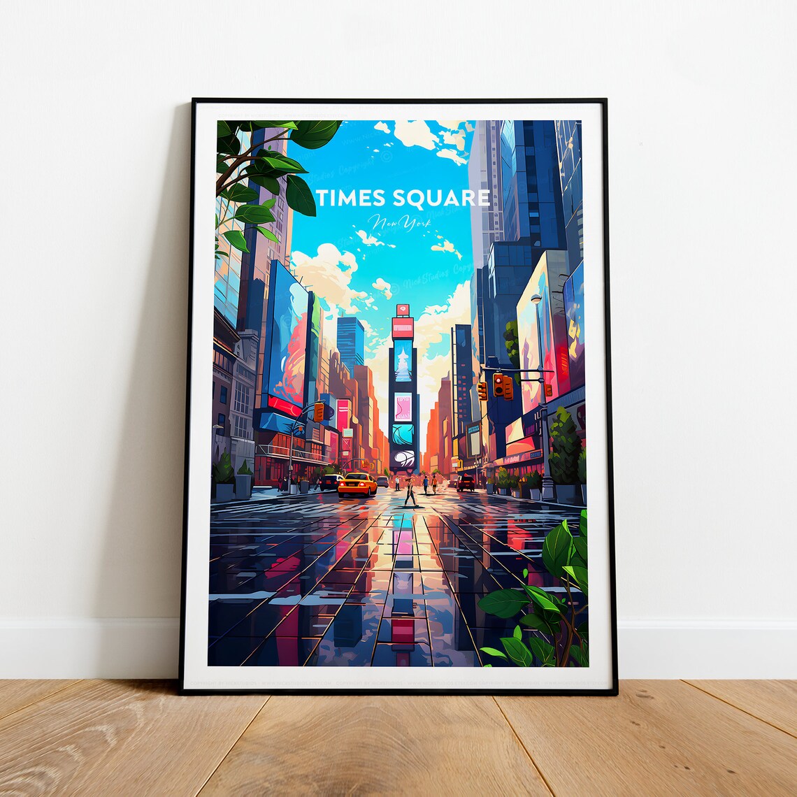 Times Square New York City Nightlife Street Scene Travel Poster - Image 2