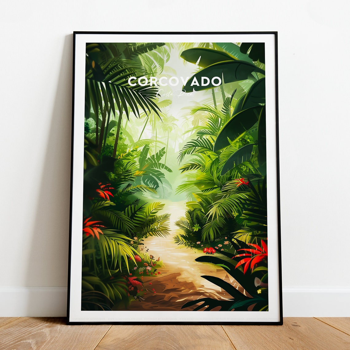 Corcovado Traditional Travel Print Costa Rica National Park Corcovado Costa Rica Art Wall Art Osa Peninsula Birthday
