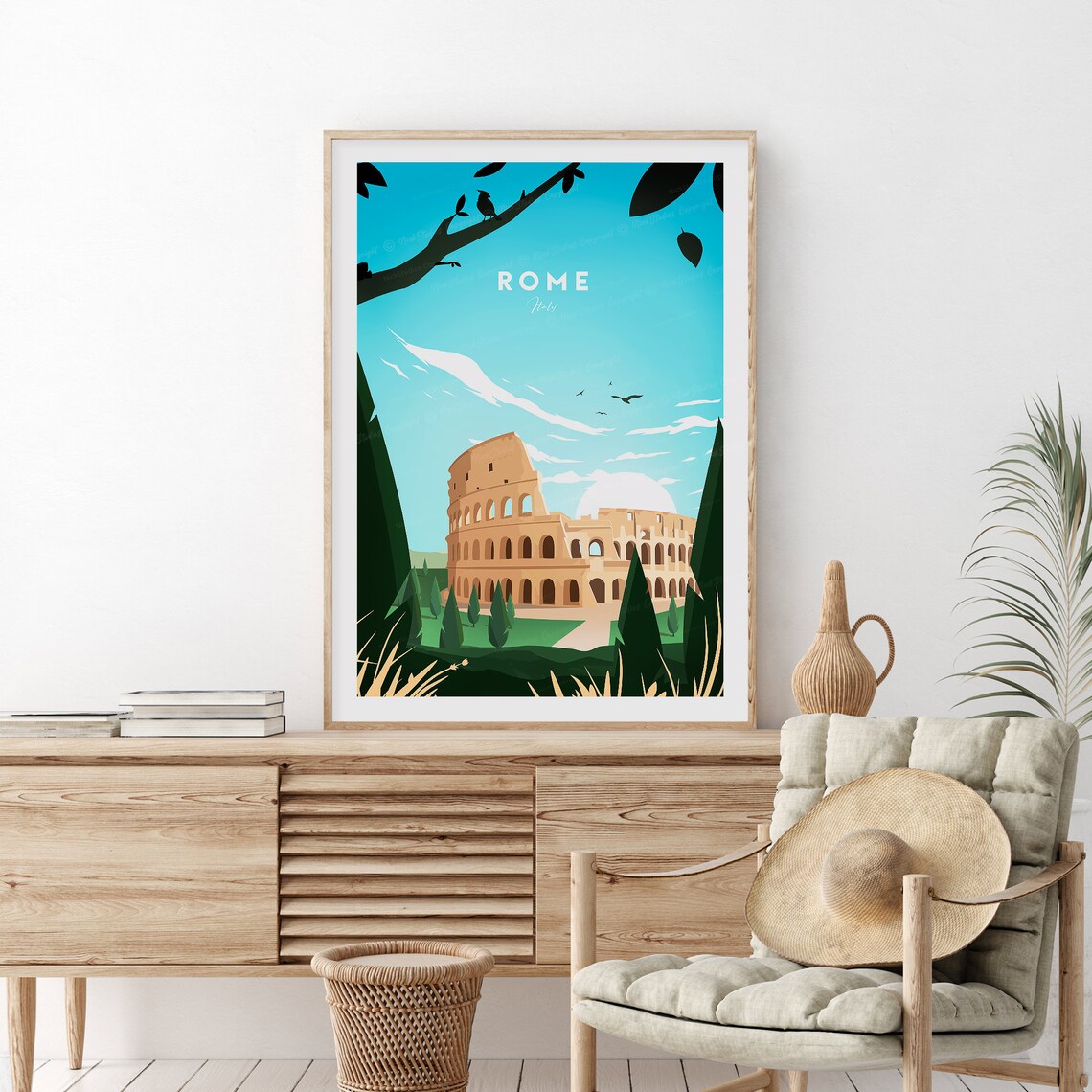Rome Italy Colosseum Ancient Roman Landmark View Travel Poster - Image 2