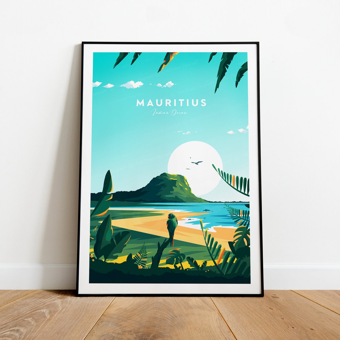 Mauritius Indian Ocean Paradise Tropical Beach Island Sunset Poster