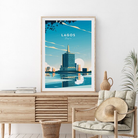 Lagos Traditional Travel Print Nigeria Lagos Poster Birthday Wedding Gift