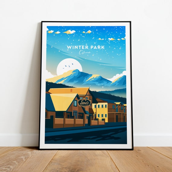 Winter Park Traditional Ski Print Colorado Winter Park Poster Ski Poster Winter Park Resort Print Wedding Gift Birthday
