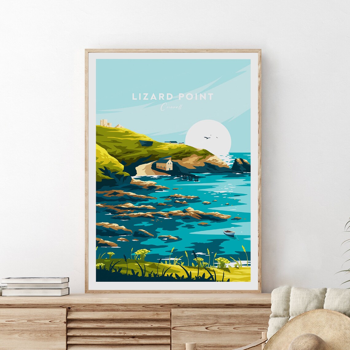 Lizard Point Cornwall Rocky Coast Lifeboat Cove Travel Poster - Image 2