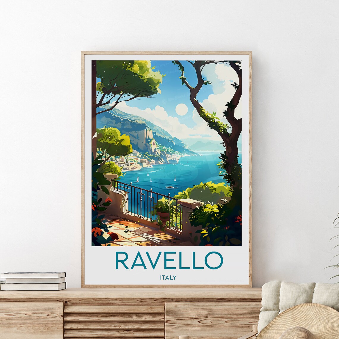 Ravello Italy Amalfi Coast Terrace Sea View Scenic Travel Poster