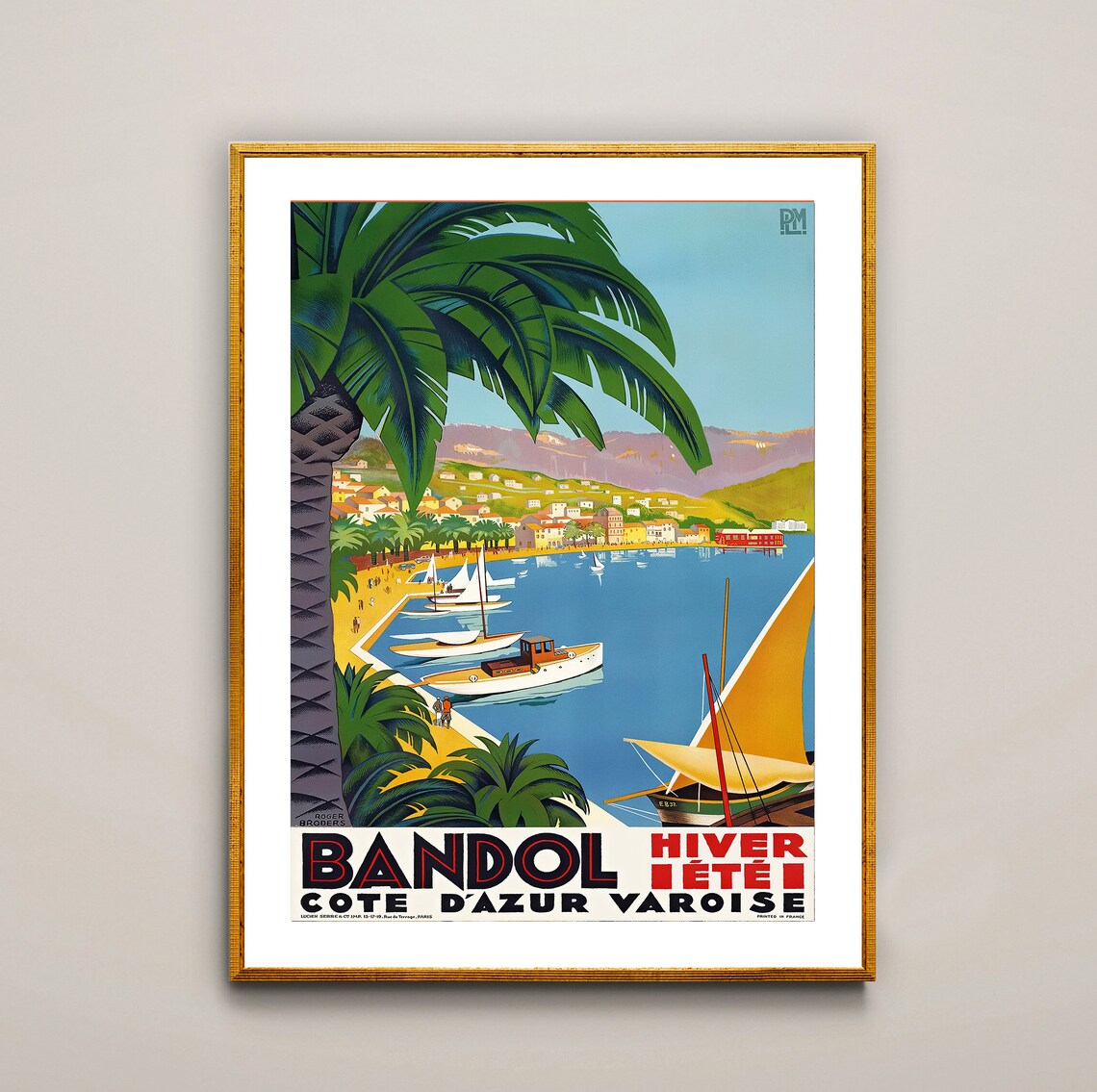 Bandol Cote Dazur Varoise Vintage Travel Poster