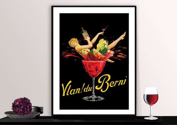 Vlan Du Berni Brandy Vintage Fooddrink Poster Beverages Art Gift Idea Wall Decor