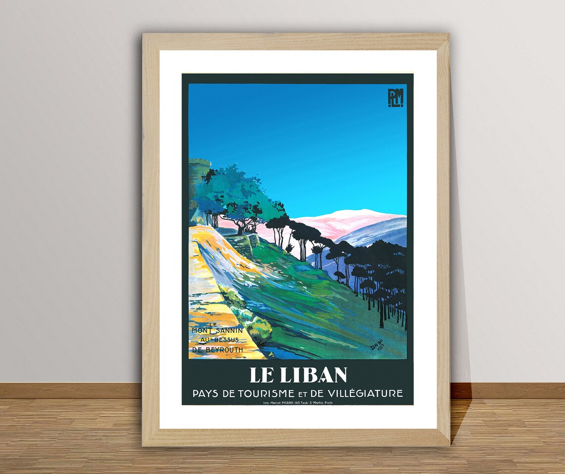 Le Liban Beyrouth Vintage Travel Poster Art Print
