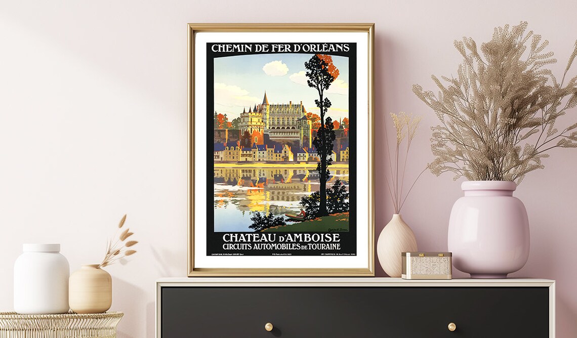 Château d'Amboise Loire Valley Vintage French Railway Travel Poster - Image 2