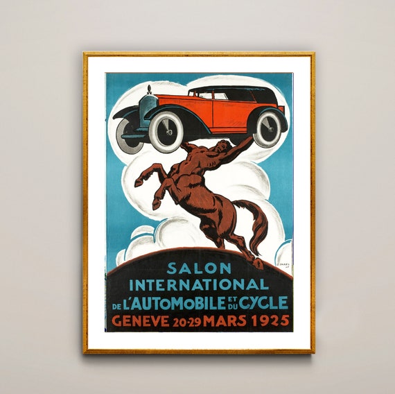 Salon International De Lautomobile Et Du Cycle Geneve 1925 Travel Poster Poster Paper Or Print Gift Idea