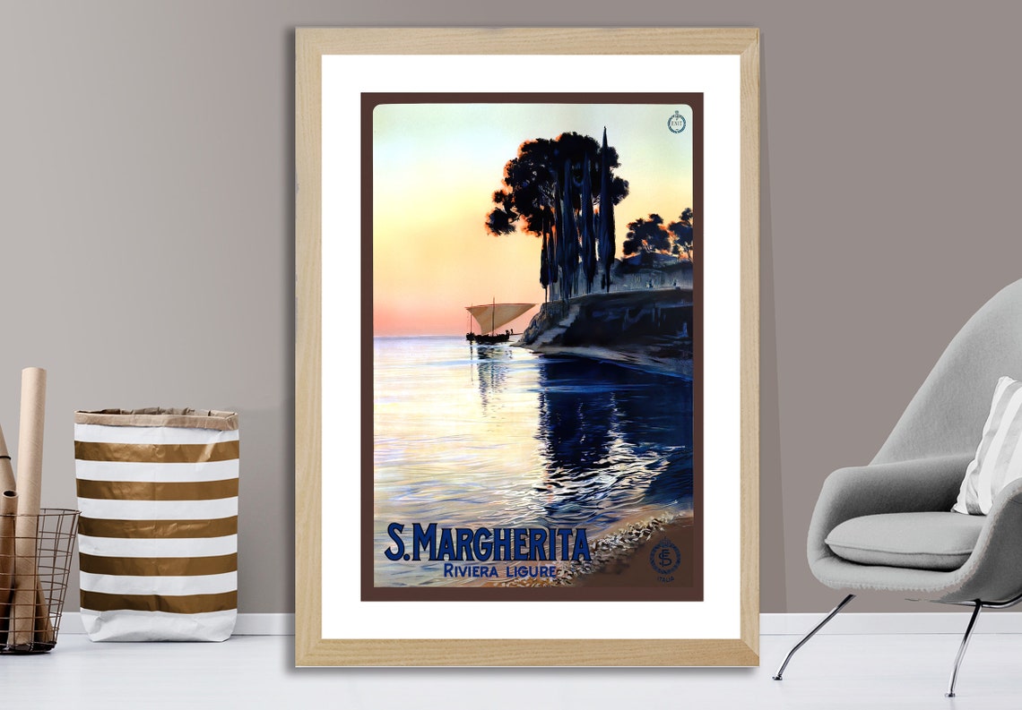 Santa Margherita Ligure Italy Vintage Travel Poster Santa Margherita Ligure Poster Travel Italy Wall Art Gift Idea - Image 2