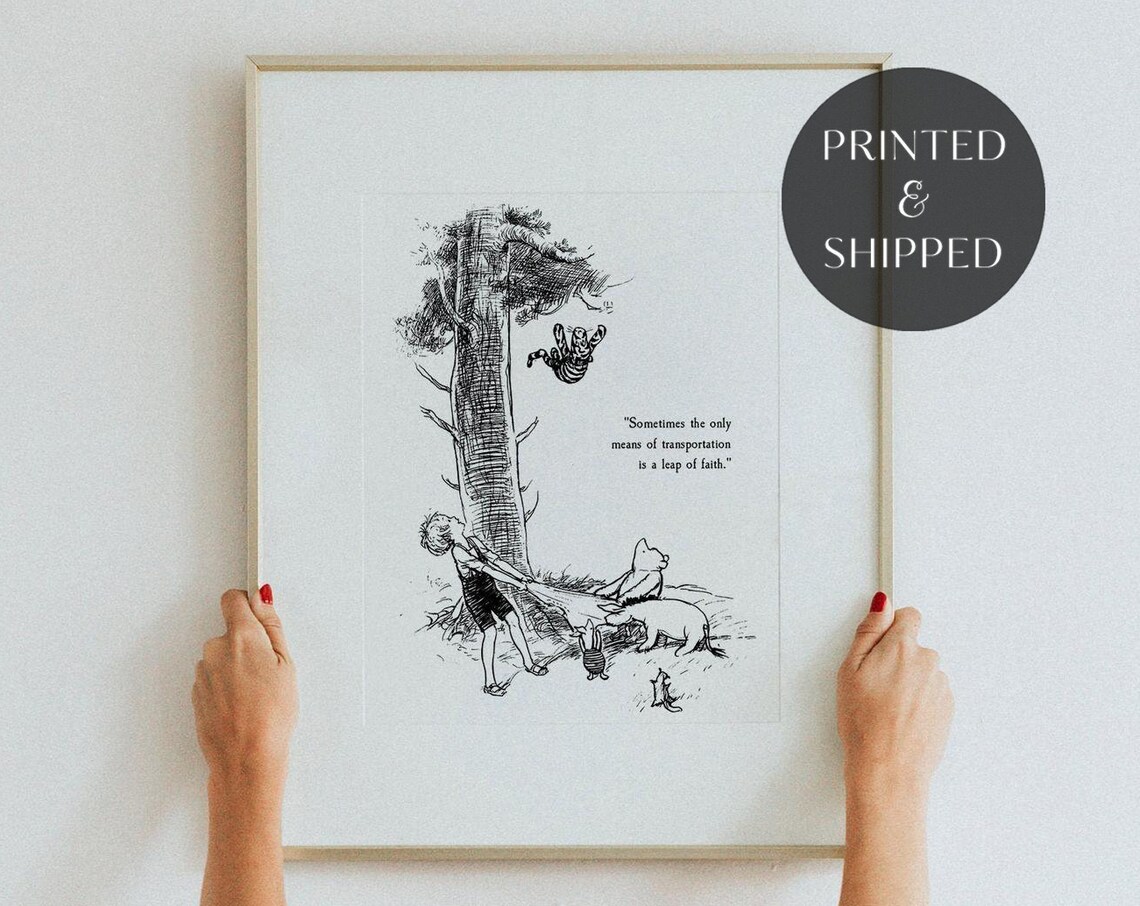 Winnie the Pooh Leap of Faith Tigger Quote Nursery Wall Print - Image 2