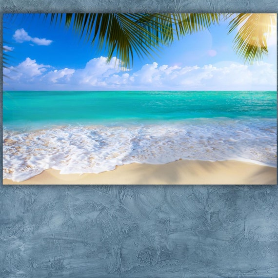 Tropical Island Beach Large Wall Art Print Ocean Extra Large Art Extra Large Art Beach Wall Art Beach Art Ocean Print