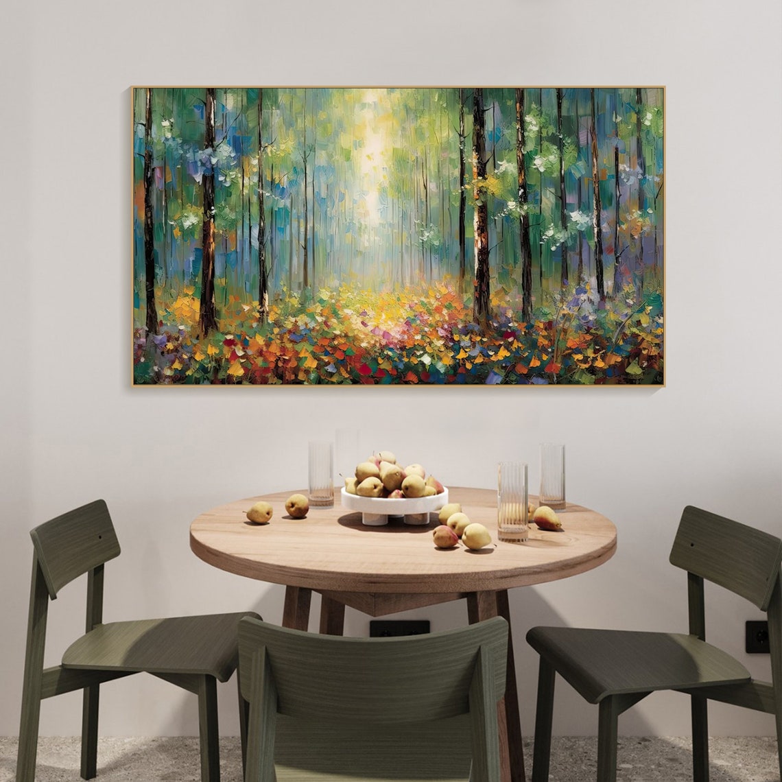 Sunlit Forest Clearing Colorful Wildflowers Impressionist Art Poster - Image 2