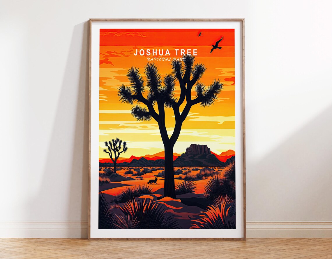 Joshua Tree National Park California Poster National Park Travel Wall Art Joshua Tree Print Birthday Gifts Wedding Gifts