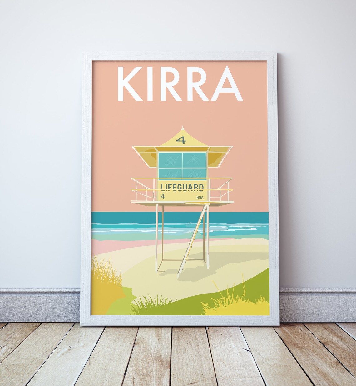 Kirra Beach Gold Coast Vintage Travel Poster