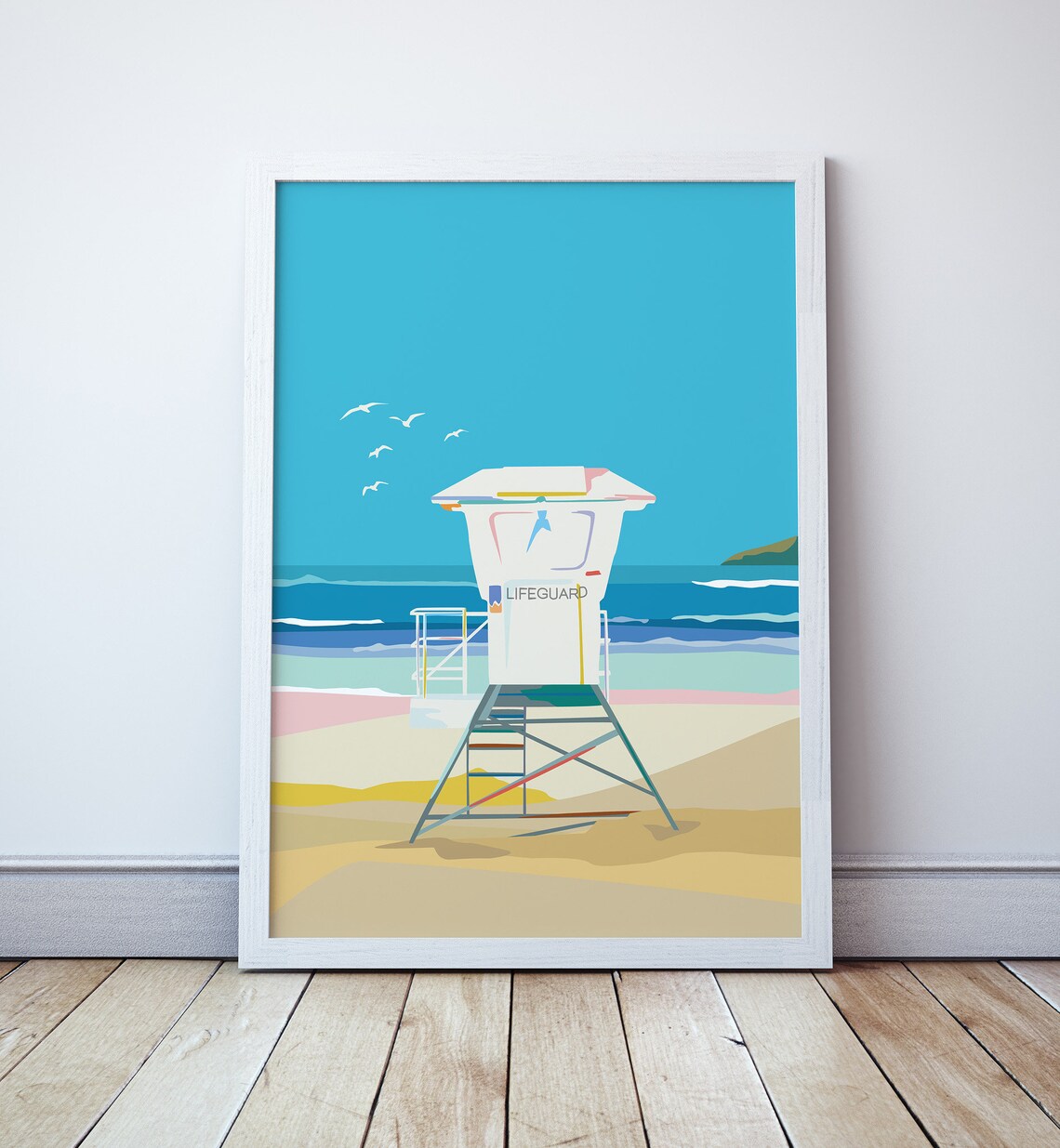 Bondi Beach Lifeguard Tower Art Print, Sydney Australia