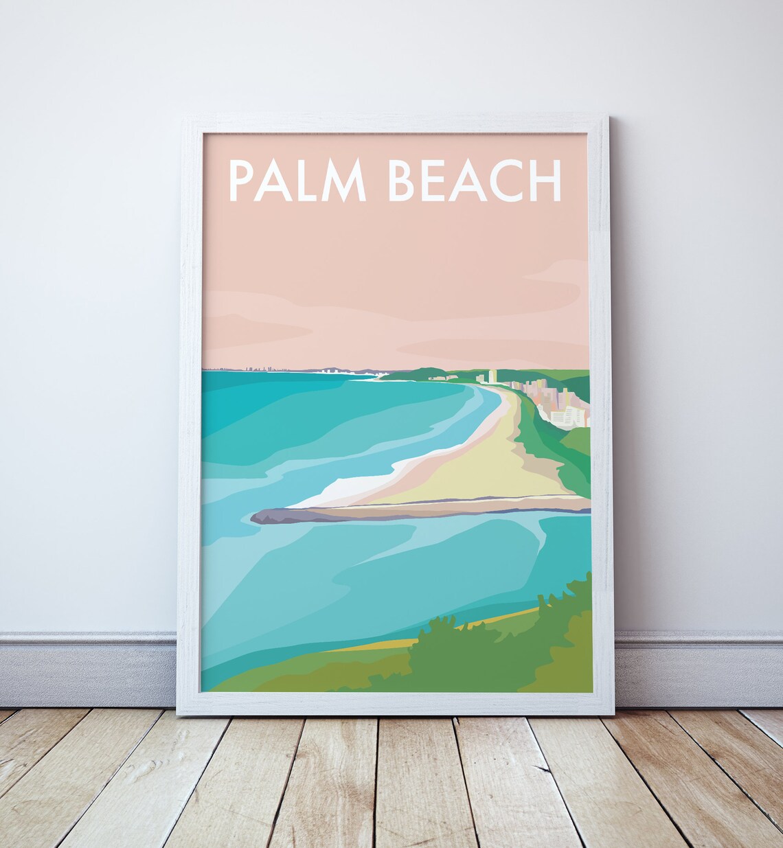 Palm Beach Gold Coast Travel Poster, Queensland Australia