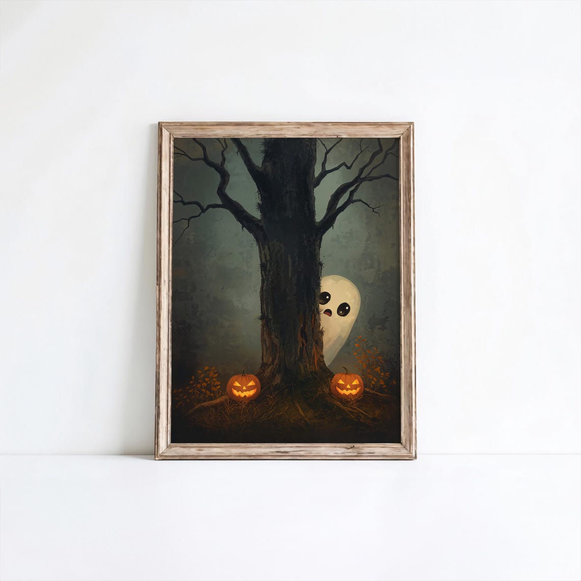 Vintage Halloween Print Spooky Forest Gothic Art