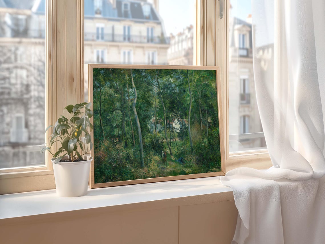 Camille Pissarro Edge of the Woods Vintage Impressionist Poster