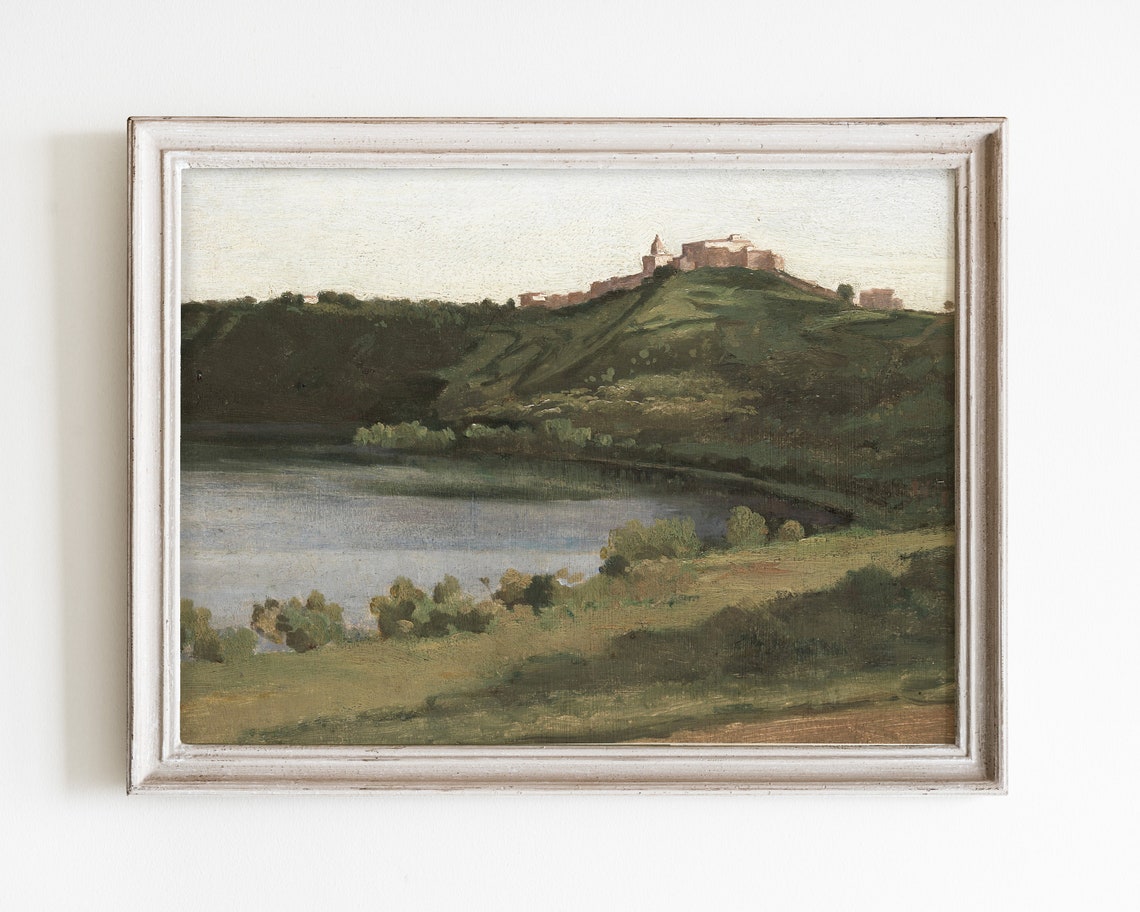 Vintage Art Antique Art Vintage Landscape Painting Farmhouse Wall Art Landscape Wall Art Landscape Print Italy Painting