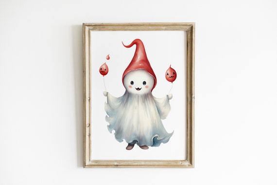 Halloween Balloons Red White Wall Art Kids Decor Gift For Nursery